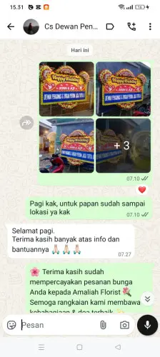 Testimonial Papan Bunga Pernikahan darmo