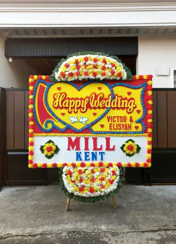 Papan Bunga Pernikahan darmo
